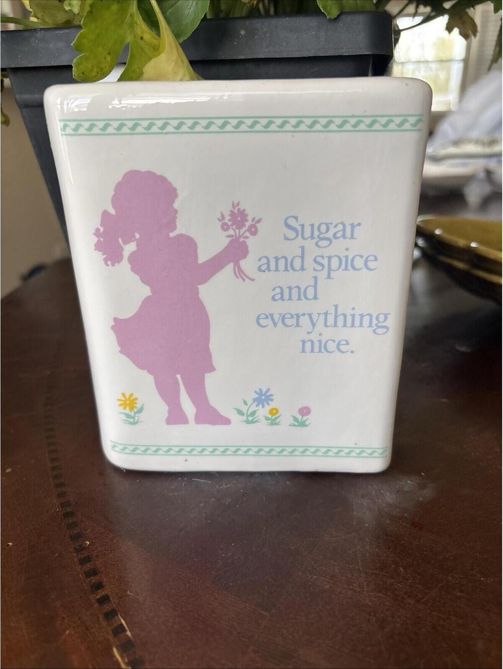 Vintage 1980s Napco Child’s Coin Bank. Sugar & Spice &Everything Nice